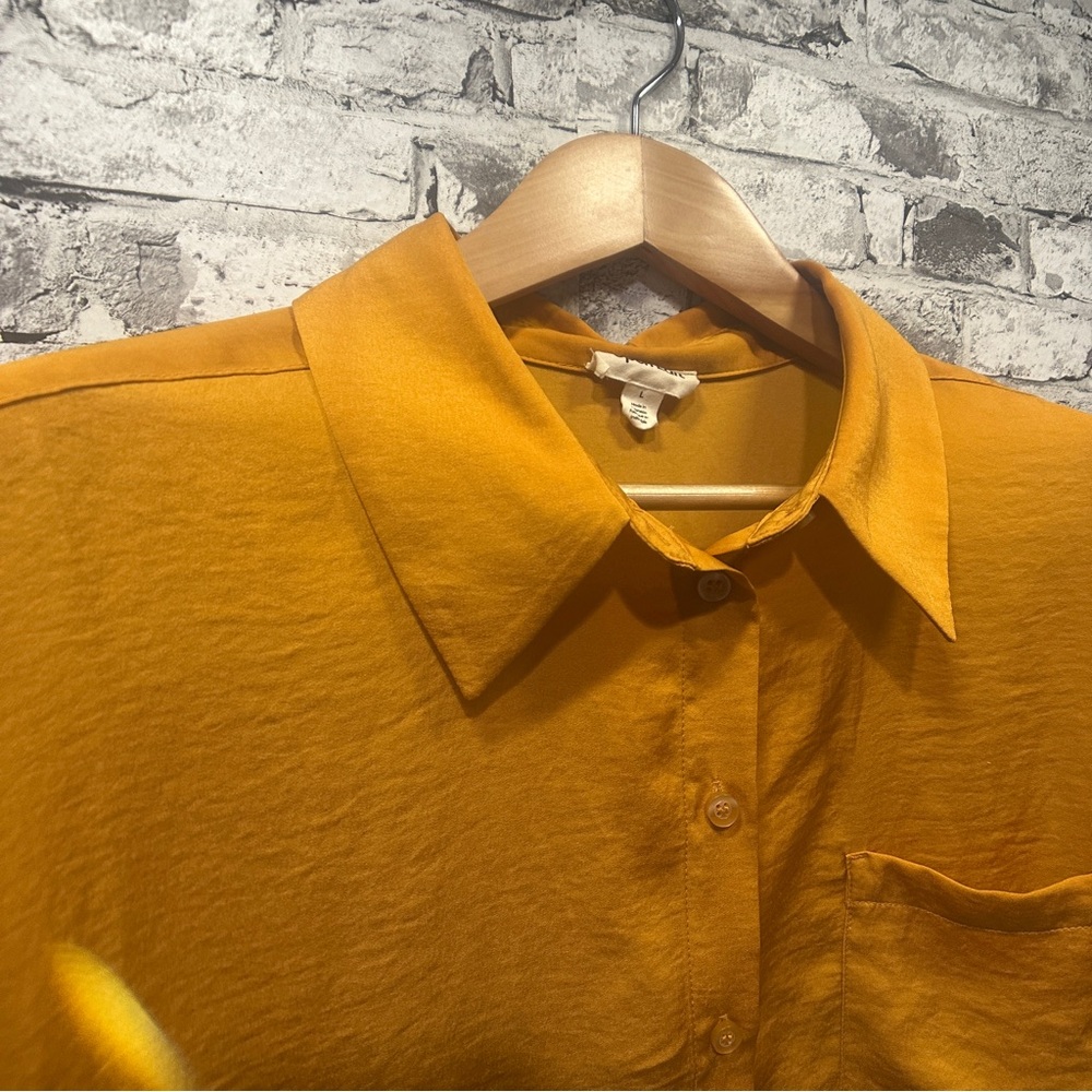 EUC Open Edit Women's Orange Button-Down Shirt Size L - Picture 5 of 13